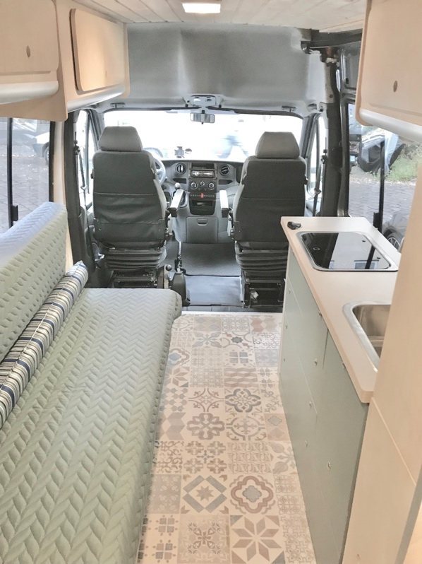 Living area looking towards the cab